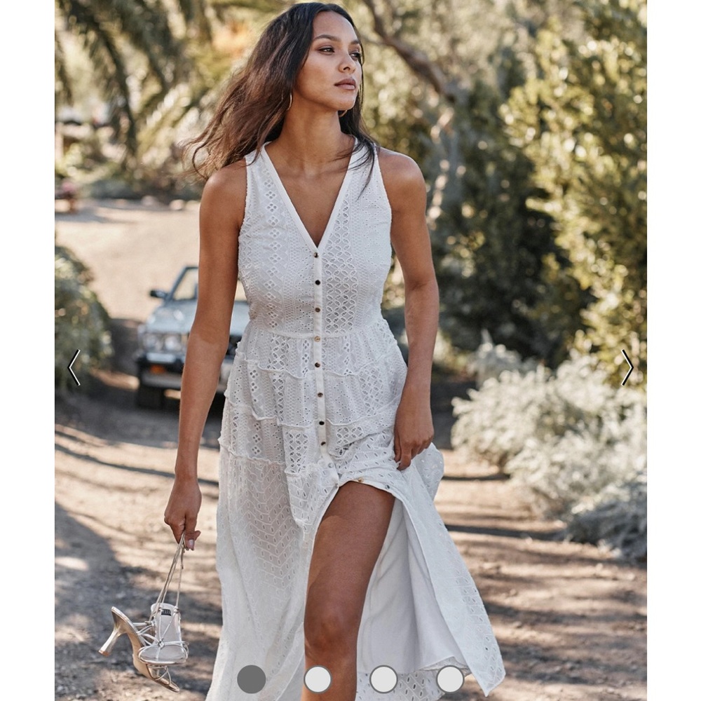 NWT/White House Black Market SL Eyelet Midi Shirtdress/ Size 00